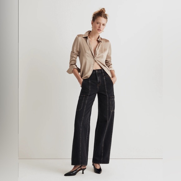 NWT Madewell Baggy Straight Cargo Jeans - Picture 1 of 4